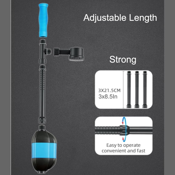 30W Electric Aquarium Gravel Cleaner with 6Ft Tubing 6IN1 Automatic Fish Tank Gravel Vacuum Water Changer Wash Sand and Water Circulation (for 20Gal~800Gal Fish Tank) 2.2Lb