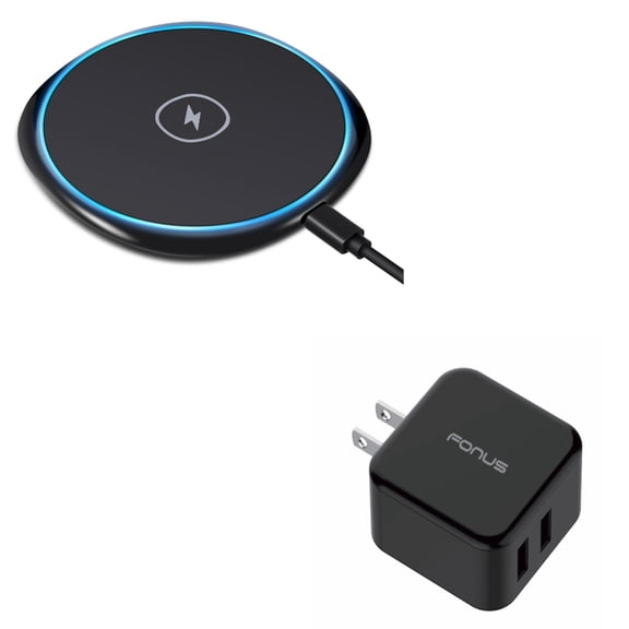 30W Fast Home Charger w Fast Wireless Charger for Google Pixel 6/Pro - 2-Port USB Quick Charge Port Travel, 7.5W and 10W Charging Pad Slim N5K Compatible With Google Pixel 6/Pro