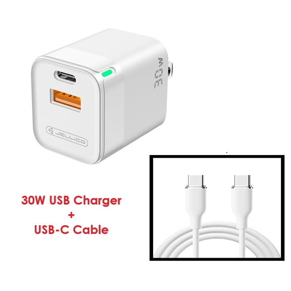30W Fast USB PD Home Wall Charger w/ 5FT USB-C Cable Cord for Microsoft Surface Pro 8, Surface Pro 9