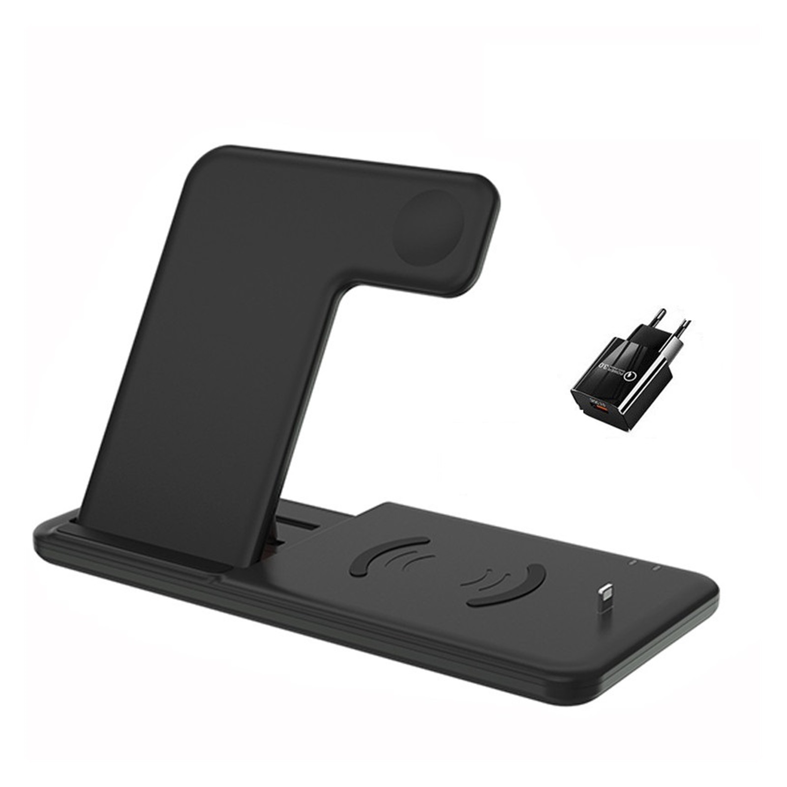 BoxWave Wireless 4-in-1 Charger Stand For Xiaomi 14T Pro - 15W Fast Charging, Phone, Watch, Earbuds, Stylus