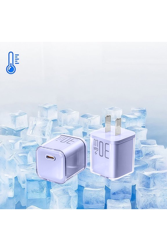 30W GaN USB-C Fast Charger with PD Power Delivery, Super Quick Charging Block for iPhone Samsung Android Phones Featuring Low Heat Emission Ice-Cold Jelly Design and 28-Minute Rapid Charge