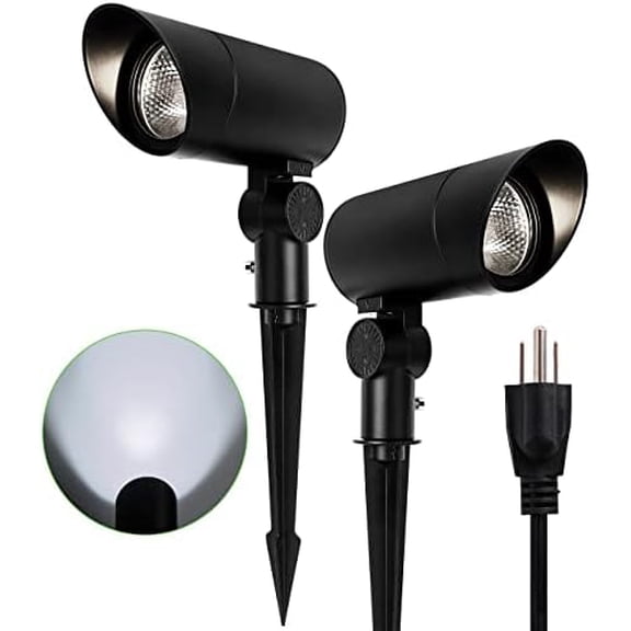 30W LED Landscape Spotlight, Flag Pole Light,110-260V Outdoor Spotlights Weatherproof Landscape Lighting with Stake US, 3-Plug 8.2FT Cord 2PACK, 3000LM,(6000K Cool White)$$Tools & Hardware Other