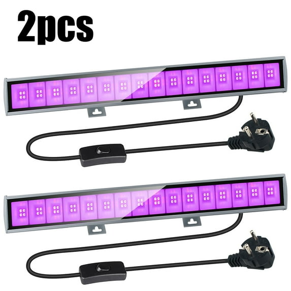 30W LED Lights UV Black Light,64 LED Lights UV Strip On/Off, 1.5m Power Cord Lighting Stage Bar Disco DJ Christmas Party