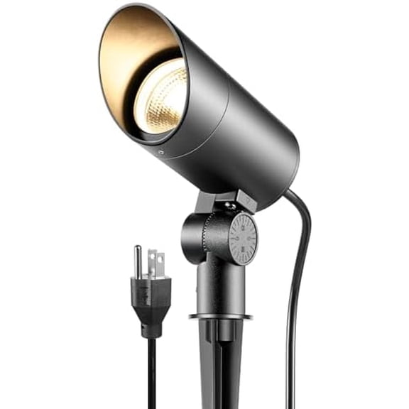 30W LED Spot Lights Outdoor 120V Waterproof Flag Pole Light 3000LM Ultra Bright Outdoor Spotlight Warm White Landscape Lights with 5FT Cord with Plug for Tree Yard Garden House(1pack)