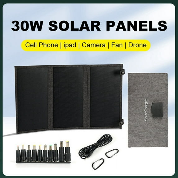 30W Portable Foldable Solar Panel Charger for Outdoor Camping Solar Battery Charger Waterproof Solar Panel Kit