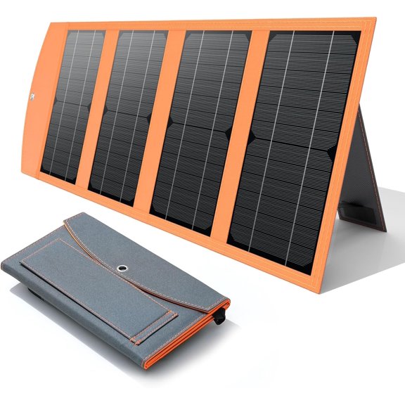 30W Portable Solar Panel Charger with USB and Type-C Outputs(5V/3A Max) for Phones, Power Banks, Tablets, Fast Charges 2 Devices at Once, IP67 Waterproof Camping, Hiking, Outdoor Activities