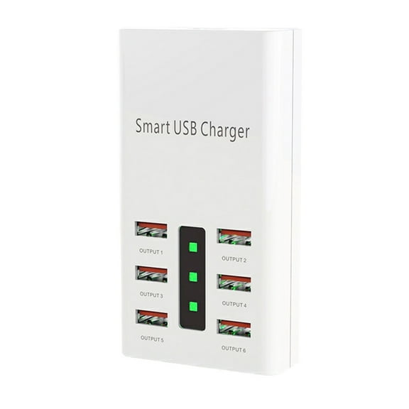 30W QC 3.0 USB 6 Port Quick Charger 2A Charger Power Adapter Multi-USB Charging Station Base Desktop Home Multi-function ,Easy to Use