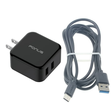 30W Quick Home Charger for T-Mobile REVVL 6 5G Phone - 6ft USB Cable 2-Port USB Power Cord Travel Wall W5D Compatible With REVVL 6 5G Model