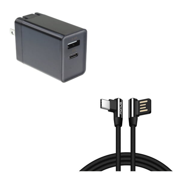 30W Quick Home Charger w 6ft Type-C Angle USB Cable L9A for Samsung Galaxy S10e S10 Plus S8 active 5G Note 9 8 A9 A50 - Sonim XP8 XP3 - Sony Xperia XZs XZ3 XZ1 XA1 L1 - Xiaomi Mi Mix 2 9