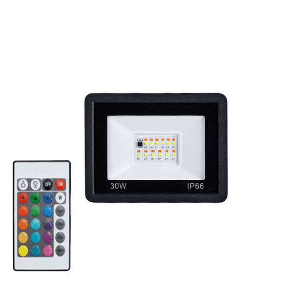 30W RGB Flood Light RGB Reflector IP66 LED Spotlight with Remote Projector Lamp Outdoor Garden Lighting