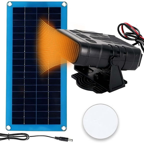 30W Solar Heater for Chicken Coop Overheat Protection, Warm Wind, Ideal for Pet House Drying & Heating