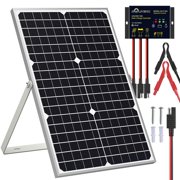 30W Solar Panel Kit with Waterproof Charger and Adjustable Mount for Vehicles