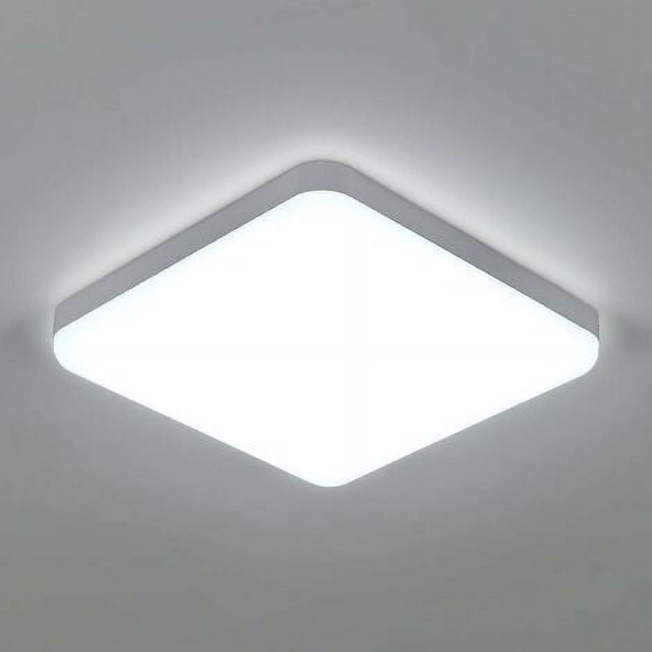 30W Square Led Ceiling Light, IP54 Waterproof Ceiling Light, 2700LM 6500K Cold White, Bathroom Kitchen Corridor Balcony Ceiling Light 25cm [Energy Class E]
