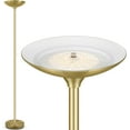 thumbnail image 1 of 30W Torchiere Floor Lamp Gold, 3600LM Bright Stepless Dimmable Floor Lamp, 71 Inch LED Standing Lamp 3000K, Rotary Switch, I Inch Thick Pole, Tall Metal Torch Floor lamps for Living Room/Bedroom/Den, 1 of 17