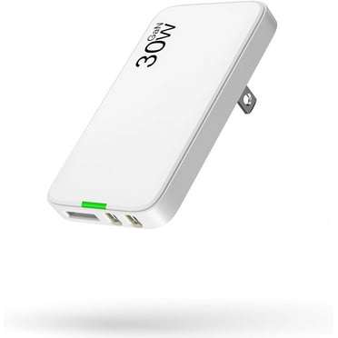 30W USB C Charger,3 Ports Flat USB Wall Charger, Super Thin Wall Plug(White 30W)