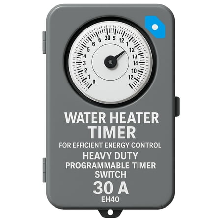 30W Water Heater Timer for Efficient Heating – HeavyDuty Programmable Water Heater Switch Over 1 Pound, Energy Saving, Durable Timer Controller EH40