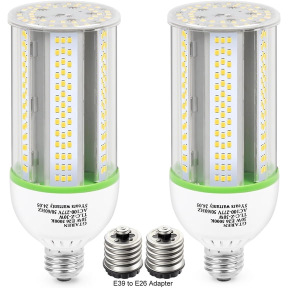 30W YANTON Corn Light Bulb,300W Equivalent,5000K Daylight,E26/E39 Base,4200 LumeYANTON - Replace CFL/HPS/HID Lamp,for Home,Basement,Backyard,Shop,Barn