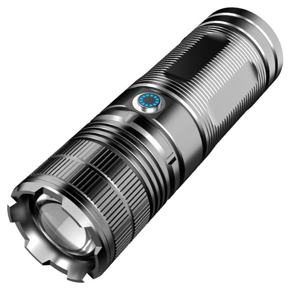 30W Zoomable Tactical Flashlight, Power Bank, Safety Hammer, Battery Indicator