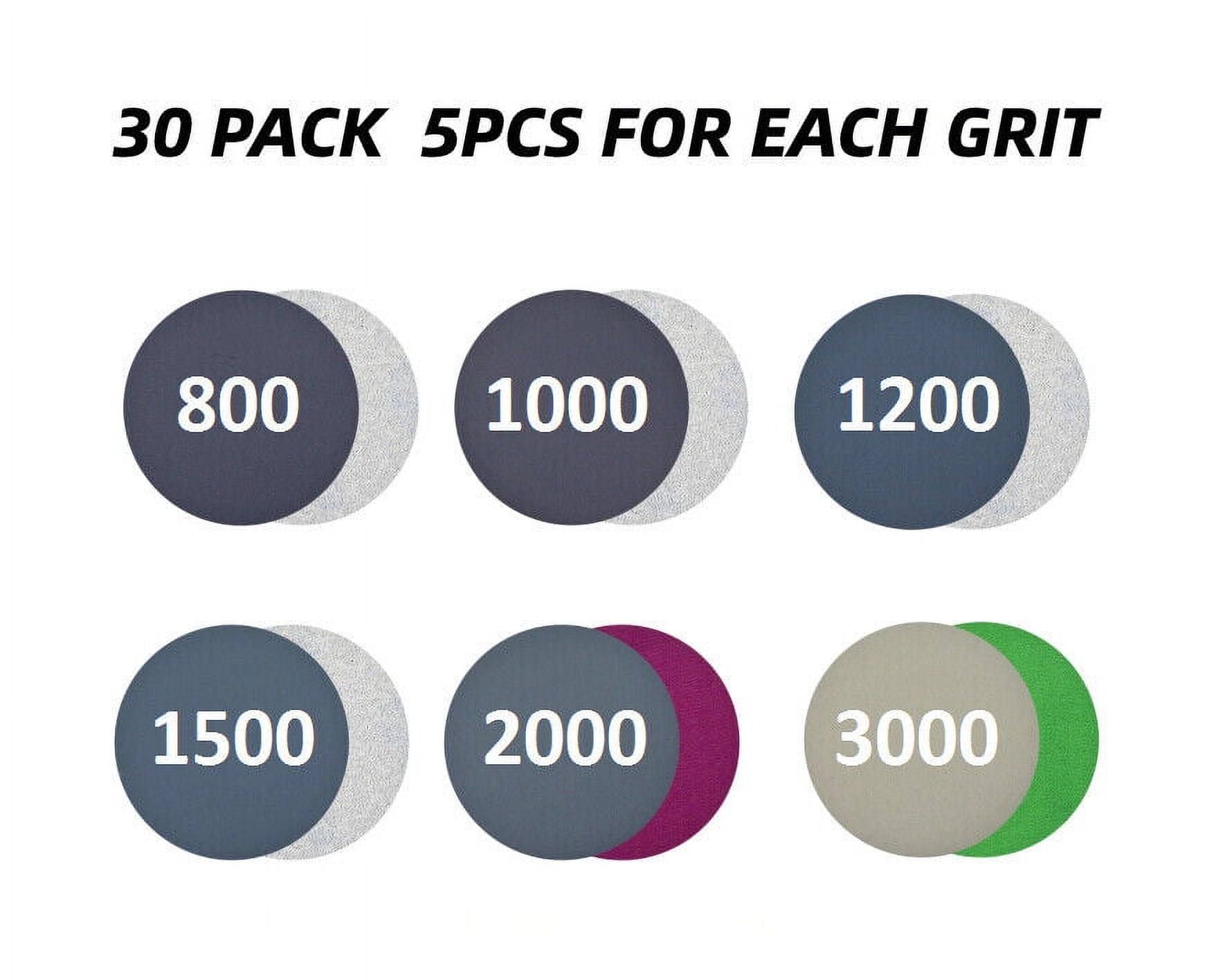 30X 6" Wet Dry Sanding Discs 8003000 Grit Hook and Loop Orbital Sandpaper Pads