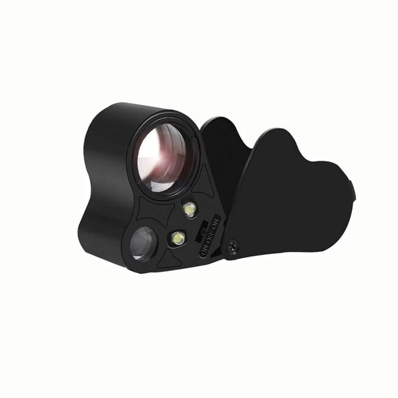 30X 60X LED Lighted Illuminated Jewelers Eye Loupe Jewelry Magnifier for Gems Jewelry Rocks Stamps Coins Watches Hobbies Antiques Models Photos