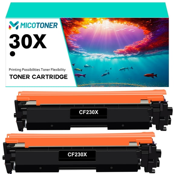 30X CF230X Black Toner Cartridge Compatible for HP CF230X CF230A 30X Work with LaserJet Pro MFP M227fdn M227fdw M227sdn LaserJet M203d M203dn M203dw(Black,2-Pack)