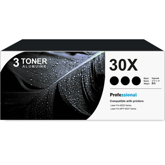30X CF230X Toner Cartridge Black 3-Pack Compatible for HP 30X CF230X Toner Cartridges for Laser Pro M203 Series; Laser Pro MFP M227 Series Printer