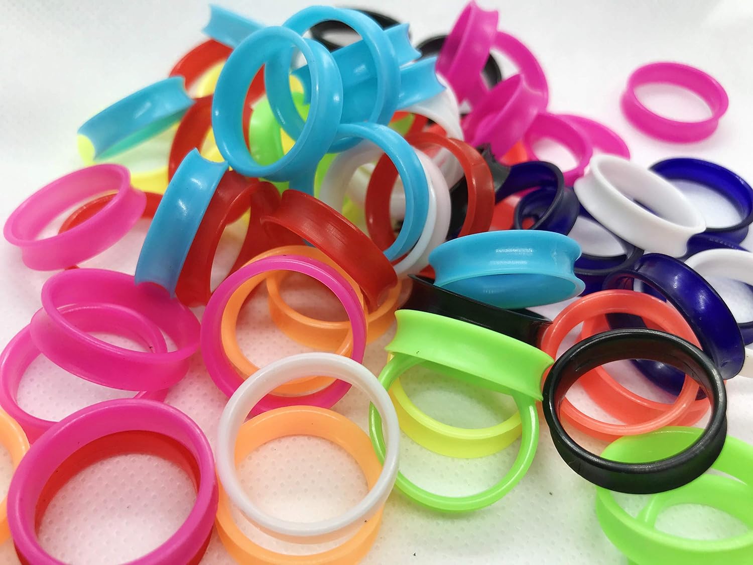 30X Color Plastic Scissor Ring Inserts, Hair Shears Finger Grips