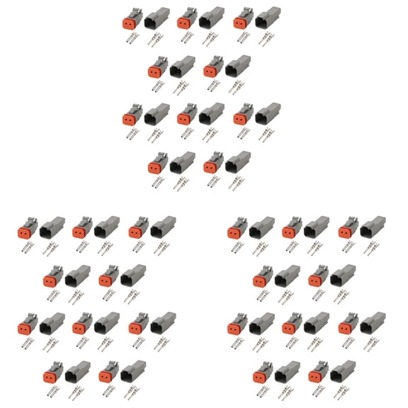 30X Deutsch DT 2-Pin Waterproof Electrical Connector,DT06-2S DT04-2P, Inlet Air Temperature Sensor Plug,30 x DT Connector kit