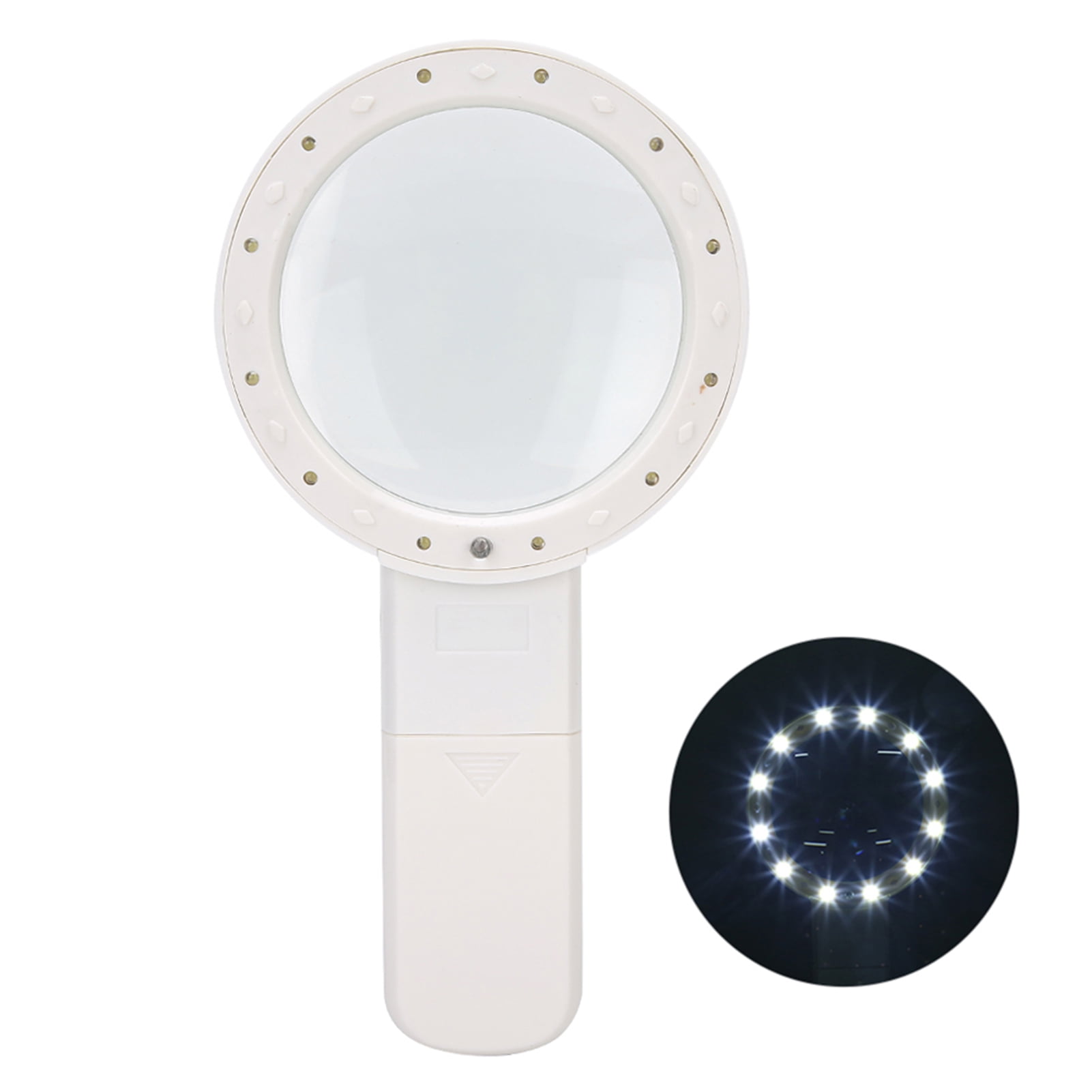 30X Handheld Magnifying Glass Double-Layer Optical Lens With LED ...