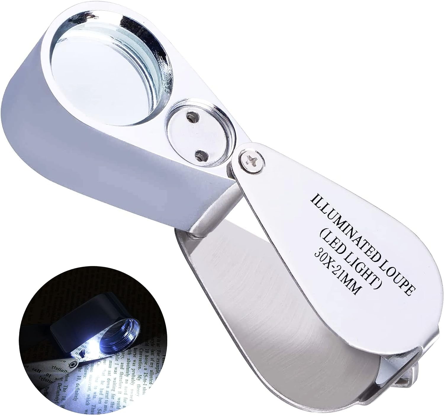 AC Infinity Jewelers Loupe, Pocket Magnifying Glass with LED Light & Dual  Lenses - Growing Roots Hydroponic and Garden Supply