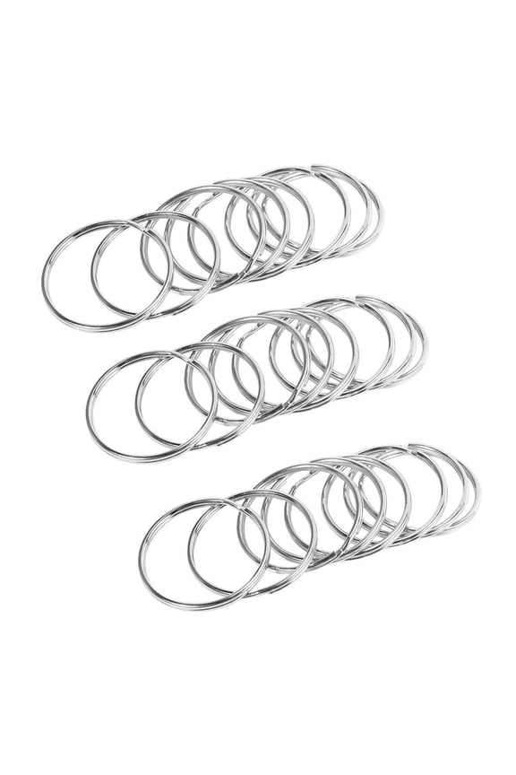 30X Quality 50mm Keyring Split Ring Set Heavy Duty Large Key Loop Sprung Hoop,30 x Split Rings,