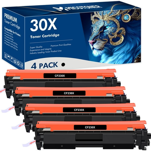 30X Toner Cartridge Compatible for HP CF230X 30X CF230A 30A HP LaserJet Pro MFP M227fdn M227fdw M227sdn M203d M203dn M203dw (Black 4-Pack)