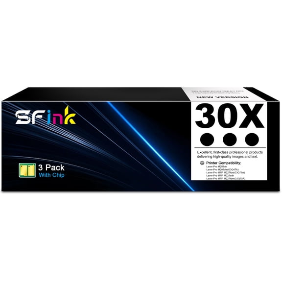 30X Toner Cartridges Compatible for HP30X CF230X for LaserJet Pro M203dw M203dn;LaserJet Pro MFP M227fdw M227fdn M227sdn(3-Pack Black )