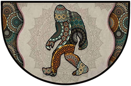 30X17 Inch Half Round Bigfoot Sasquatch Yeti Doormat, Fun Bigfoot Front ...