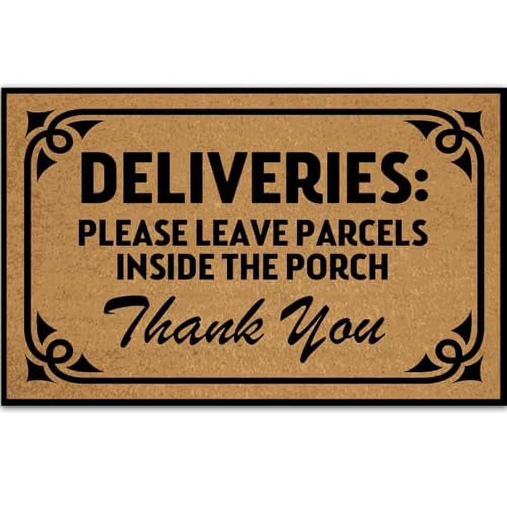 30X17 Inch Rubber Front Door Mats Outdoor Funny, Deliveries Please ...