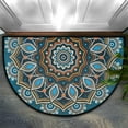 thumbnail image 1 of 30X18 Inch Half Round Door Mat Blue Mandala Half Circle Rug Indoor Anti-Skid Semi Circle Doormat Entrance Floor Rug for Bathroom Kitchen Living Room Area Rugs 24*36in, 1 of 6