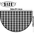 30X18 Inch Modern Buffalo Plaid Half Round Door Mat Indoor Entrance