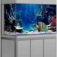 thumbnail image 1 of 30X18IN Blue Sea Floor Aquarium Background, Natural Underwater World 3D Effect Fish Tank Decorations Background, Art Terrarium Background with 8 EVA Double-Sided Tape, 1 of 5