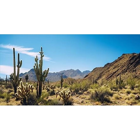 30X18IN, Reptile Habitat Background, Retro Desert Oasis Cactus Terrarium Background 36X18 in Background with 8 EVA Double-Sided Tape
