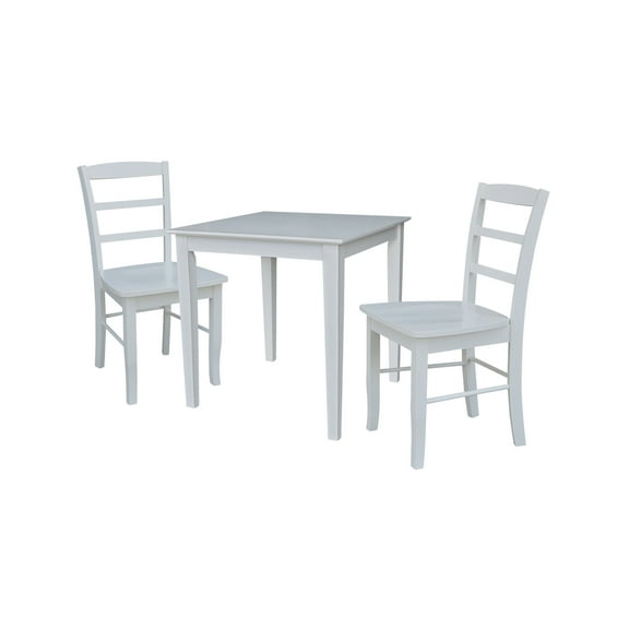 30X30 Dining Table With 2 Ladder Back Chairs
