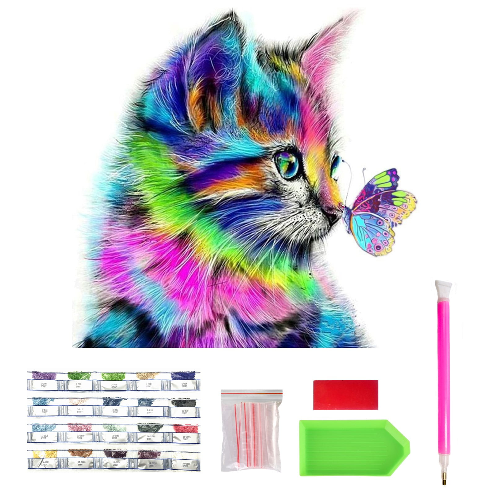 EOBROMD Flower Cat Diamond Art Painting Kits for Adults, 5D Animal Diamond  Painting Kits for Kids Beginners, DIY Paint Picture with Full Drill Diamond  Dots for Home Wall Art Decor 12x16inch 