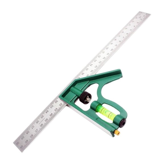 30cm/12" Adjustable Steel Combination Try Square Right Angle Ruler W2Y5 C4N5