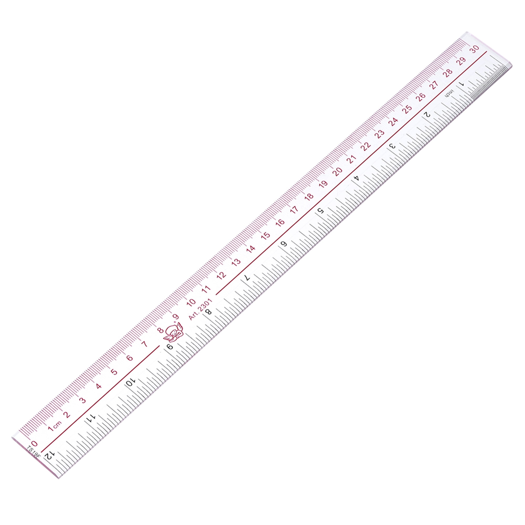 30cm 12 Inch Metric Double Scale Plastic Clear Straight Ruler