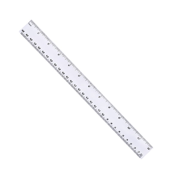 30cm 12 Inch Transparent Ruler with Measurement Scales for Academic and Use