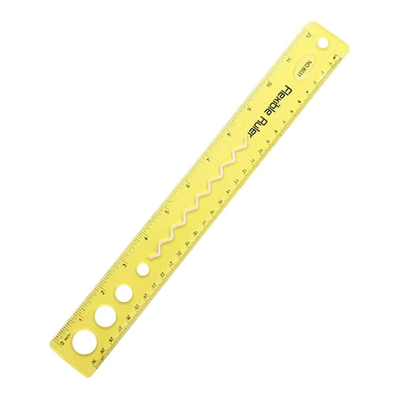 30cm/12inch Flexible Ruler,Rubber Plastic Ruler,Bendable Rulers,Shatterproof Straight Edge Ruler Soft Ruler Yellow