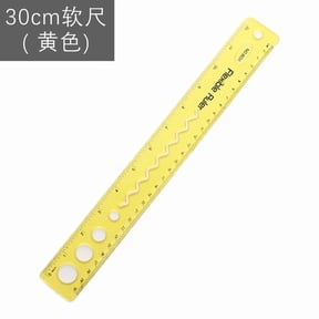30cm/12inch Flexible Ruler, Rubber Plastic Ruler, Foldable Ruler Folding Soft Plastic Ruler, Shatterproof Straight Measuring Tools for Office Family Supplies(Yellow)