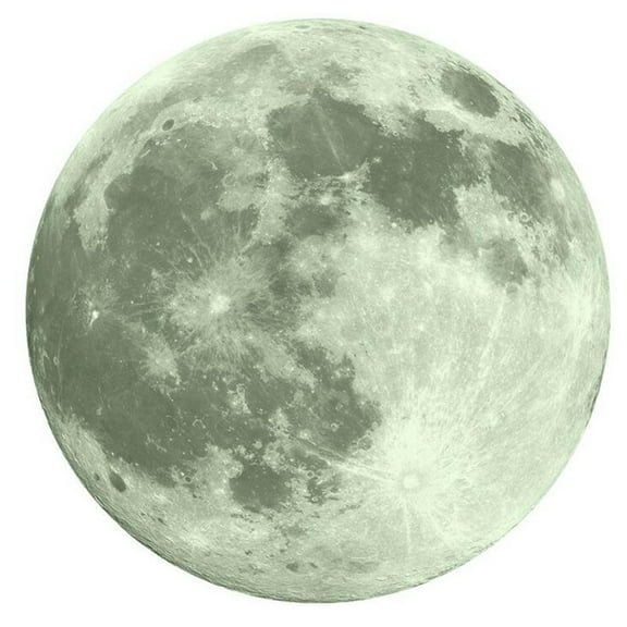 30cm 3D Fluorescent Moon Wall Sticker - PVC, Glows 4-6hrs After 30min Light Absorption, Planet Style, Removable
