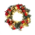 thumbnail image 1 of 30cm/40cm Christmas Wreath With LED Lights Xmas Front Door Hanging Home Decors, 1 of 5
