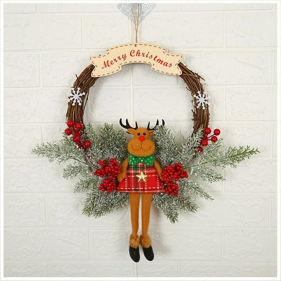 30cm Artificial Flower Wreath for Front Door Wreath for Wall Christmas Decor Garden Festival Celebration Window Party Home Decor A10