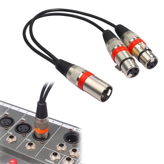 30cm Audio Cable Anti Winding Balanced Transmission Alloy 2 In 1 Male To Female Audio Extension For Sound Console Balanced Microphone Splitter Cord Audio Adaptor